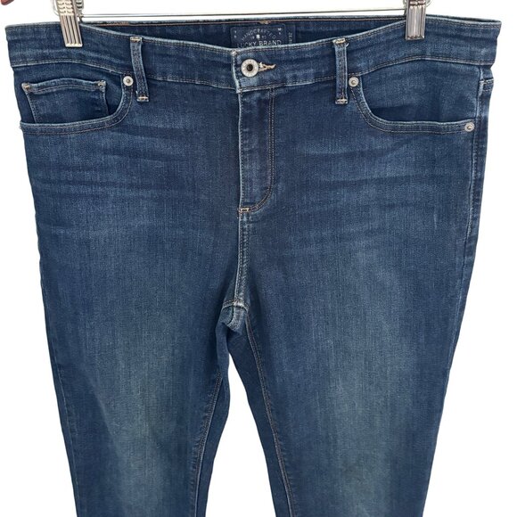 Lucky Brand Women's AVA Skinny Jeans Sz 14 / 32 x 28 Five Pocket Zip Up Raw Hem - Picture 3 of 10